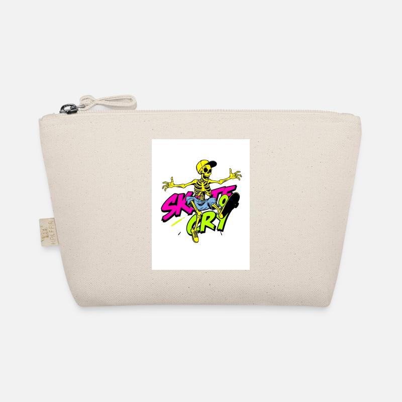 Skate or Cry – Skelett Streetstyle Design - Bio-Täschchen - Natur