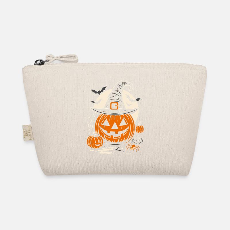 Halloween Pumpkin with Witch Hat & Spider Organic Pouch