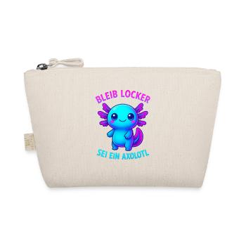 Bleib locker sei ein Axolotl | Neon Spruch Design - Bio-Täschchen - Natur - Vorne