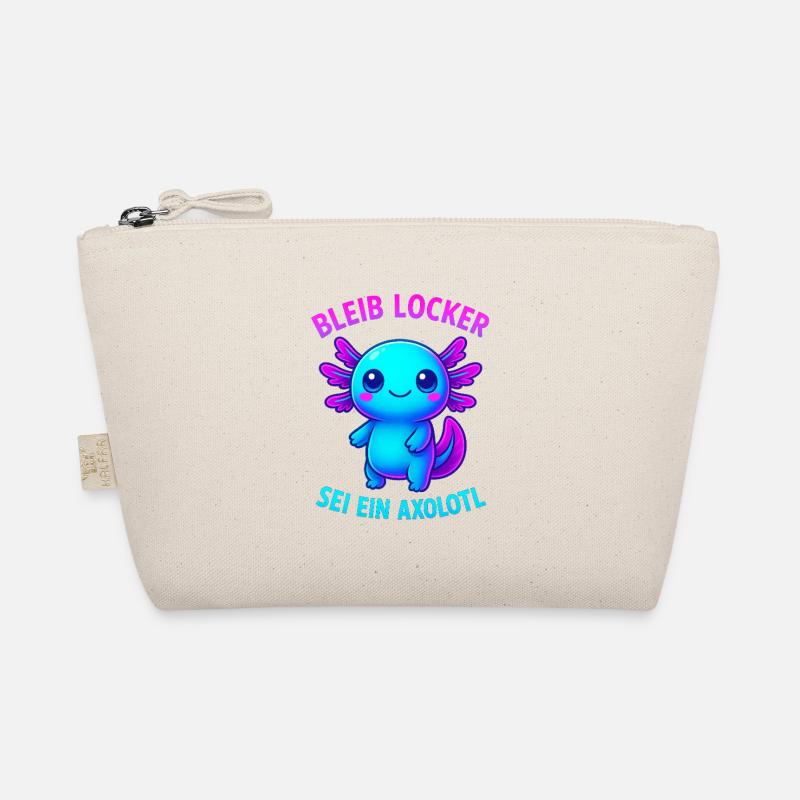 Bleib locker sei ein Axolotl | Neon Spruch Design Bio-Täschchen