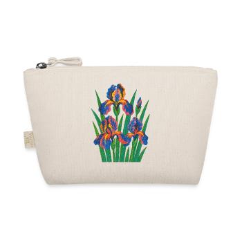 Retro Iris Blumige Blüte - Bio-Täschchen - Natur - Vorne
