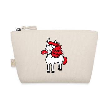 Horse Crazy Tongue Sticking Out Funny Silly - Organic Pouch - nature - Front