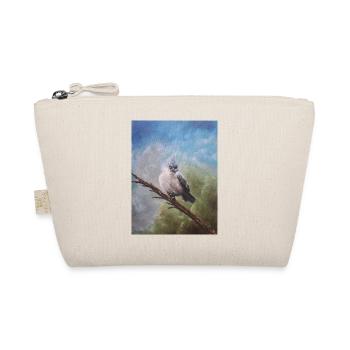 Whimsical Blue-Crested Bird Illustration - Organic Pouch - nature - Front