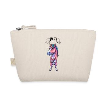 40. Geburtstag Geschenk – 39 + 1 Einhorn - Bio-Täschchen - Natur - Vorne