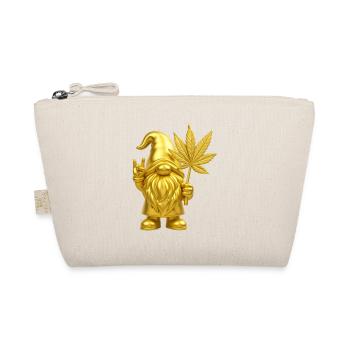 Goldener Zwerg mit Hanfblatt - Cannabis - Weed - Bio-Täschchen - Natur - Vorne