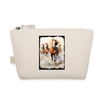 Wild Horses Group Beach Sand Water Splash - Organic Pouch - nature - Front