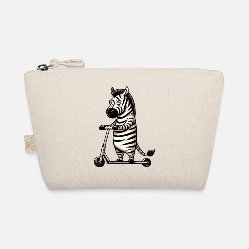 Witziges Zebra Roller Scooter Langeweile Cartoon Bio-Täschchen