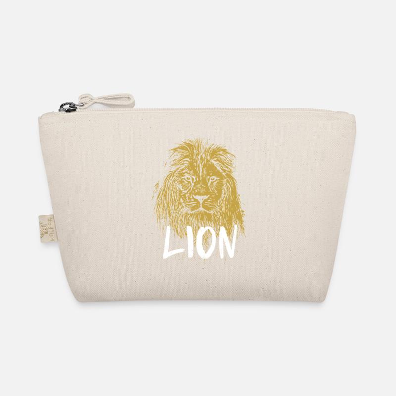 Modern calligraphy lion illustration Organic Pouch