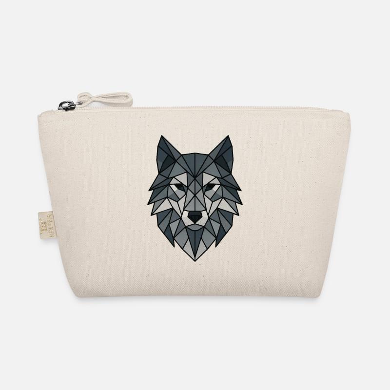 Geometric Wolf Portrait for Apparel Organic Pouch