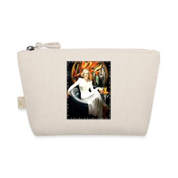Elegante Frau weiß gekleidet im Art Deco Stil - Bio-Täschchen - Natur - Vorne