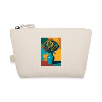 Pop Art Flowers on Blue Vase - Organic Pouch - nature - Front