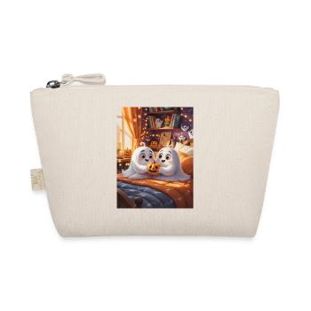 Cute Ghosts with Halloween Pumpkin - Organic Pouch - nature - Front