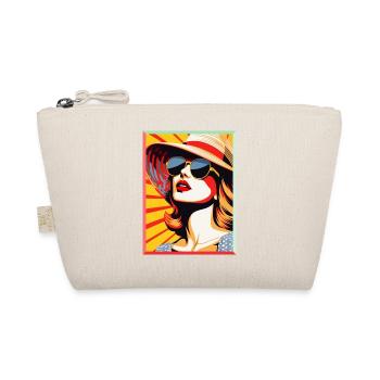 Pop Art Femme Rétro Avec Lunettes De Soleil Et Chapeau Mode - Trousse biologique - nature - Devant