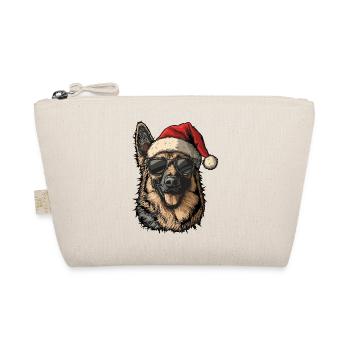 Berger allemand cool avec chapeau de Père Noël - Trousse biologique - nature - Devant
