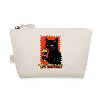 Lustiges Halloween Motiv mit schwarzer Katze - Bio-Täschchen - Natur - Vorne