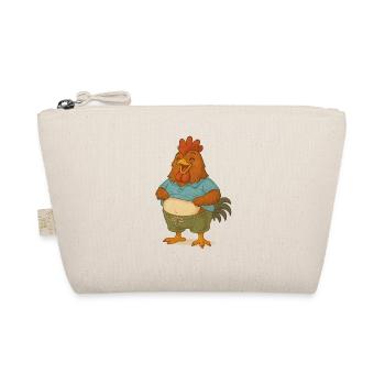Funny Rooster in Sloth Style - Organic Pouch - nature - Front