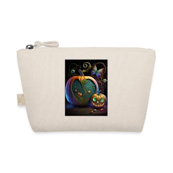 Bright Halloween pumpkins with pattern - Organic Pouch - nature - Front