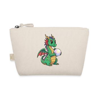 Little dragon with ball - Organic Pouch - nature - Front