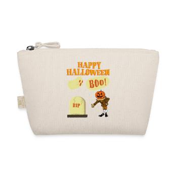 Halloween Cartoon Pumpkin Ghost - Organic Pouch - nature - Front
