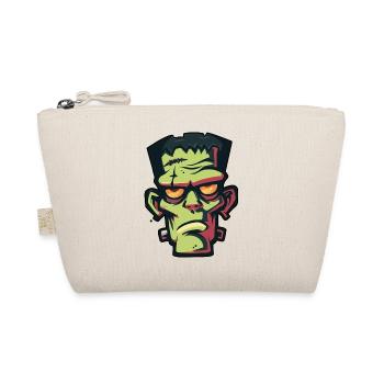Halloween Zombie Head Drawing - Organic Pouch - nature - Front