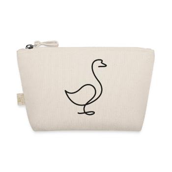 Duck or Goose Sketch – Minimalist Motif - Organic Pouch - nature - Front