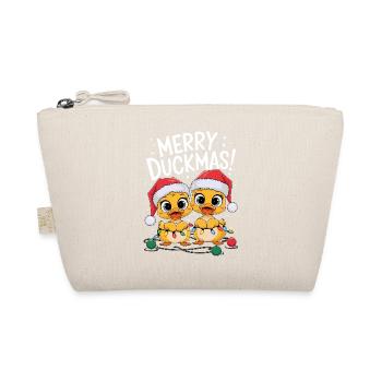 Duck Christmas Sweater Ducks Christmas Duckmas - Organic Pouch - nature - Front
