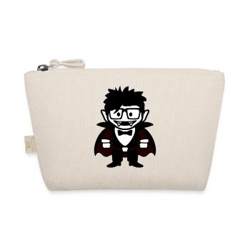 Funny Nerd Vampire with Glasses and Bow Tie - Organic Pouch - nature - Front