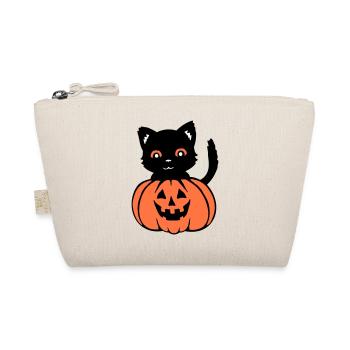 Halloween Cat Black Pumpkin Autumn Spooky Spooky - Organic Pouch - nature - Front