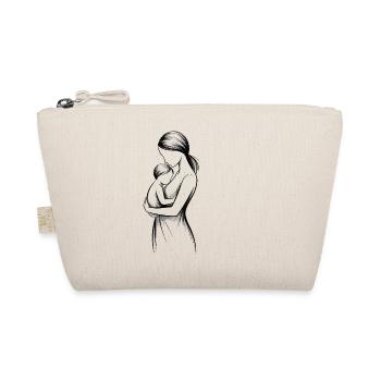 Silhouette mère-enfant en noir et blanc - Trousse biologique - nature - Devant