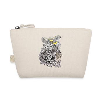 Ornamental Flower Black and White Pattern with Yellow - Organic Pouch - nature - Front