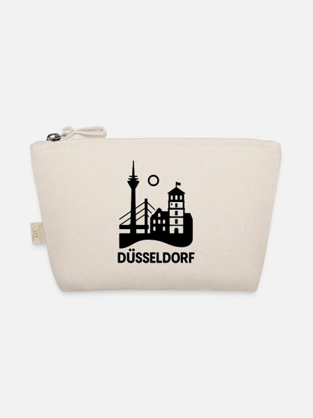Düsseldorf Wahrzeichen Silhouette - Bio-Täschchen - Natur
