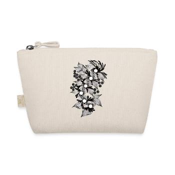 Spirale de fleurs noires et blanches - Trousse biologique - nature - Devant
