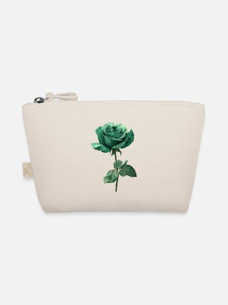 Smaragd Grüne Rose - Bio-Täschchen - Natur