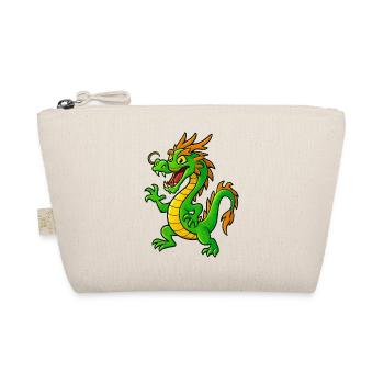 Green cartoon dragon with orange tips - Organic Pouch - nature - Front