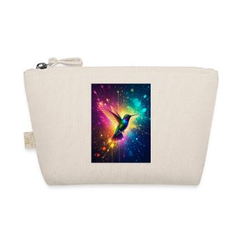 Radiant hummingbird glowing midair, surrounded  - Organic Pouch - nature - Front
