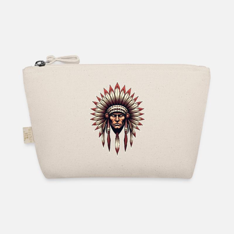 Häuptling Kopfschmuck Illustration Bio-Täschchen