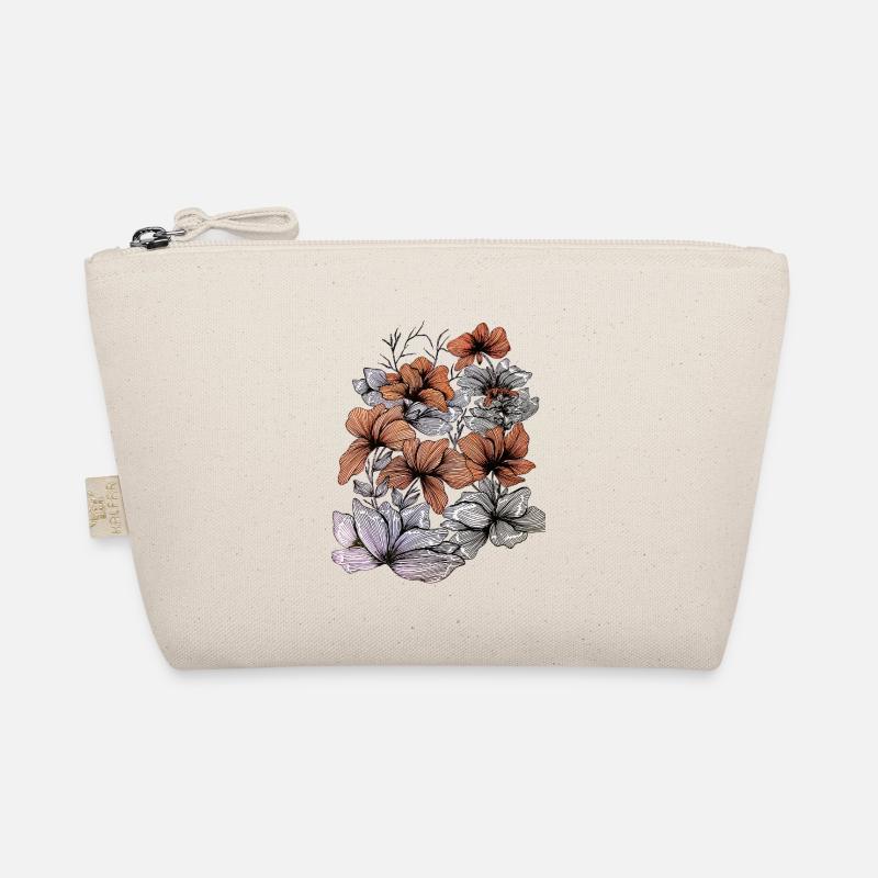 Lignes de fleurs brun gris – Design floral Trousse biologique
