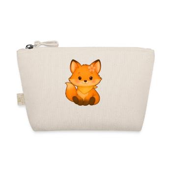 Kleiner Fuchs mit Blume und Halsband - Bio-Täschchen - Natur - Vorne