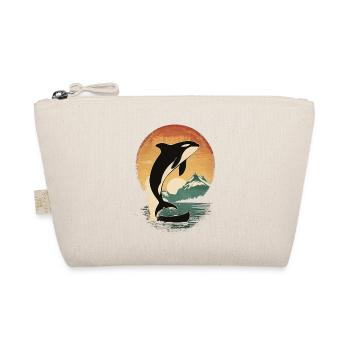 Orca Wal Sonnenuntergang Vintage Meer Natur - Bio-Täschchen - Natur - Vorne