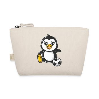 Pinguin-Spieler mit Fußball - Bio-Täschchen - Natur - Vorne