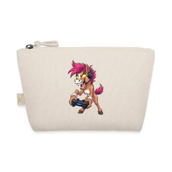 Crazy Neon Pony Gamer with Headset Gaming - Organic Pouch - nature - Front