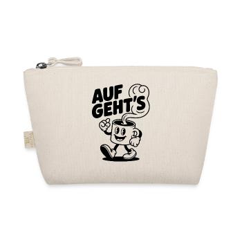 Auf geht's Kaffeetasse – Motivationsdesign - Bio-Täschchen - Natur - Vorne
