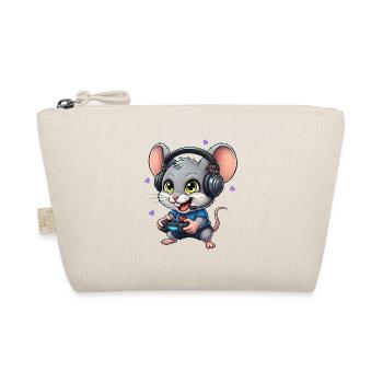 Gaming Mouse with Headphones Gamer Gift - Organic Pouch - nature - Front