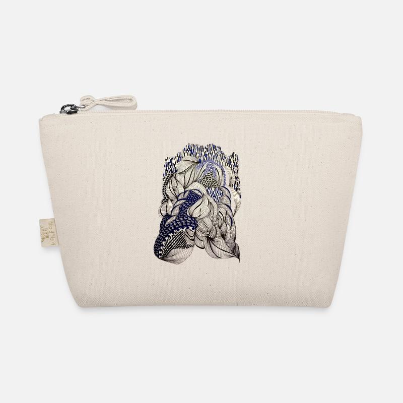 Indigo Leaf Weave Pattern Organic Pouch