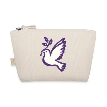 Lila Taube Emblem Olivenzweig - Bio-Täschchen - Natur - Vorne