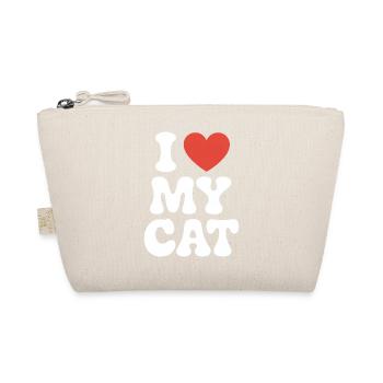I Love My Cat Ich Liebe Meine Katze - Organic Pouch - nature - Front