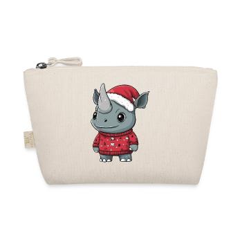Nashorn Weihnachten Xmas - Bio-Täschchen - Natur - Vorne
