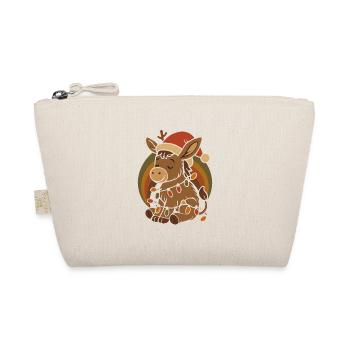 Retro Vintage Donkey Elf Christmas Gift - Organic Pouch - nature - Front