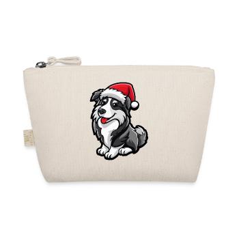 Border Collie Dog Christmas - Organic Pouch - nature - Front