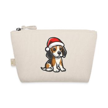 Beagle Hund Weihnachten - Bio-Täschchen - Natur - Vorne